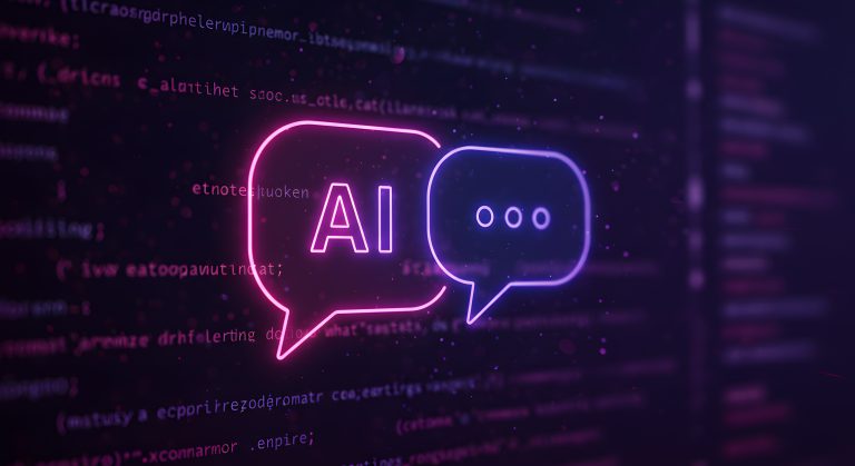 ai-chatbot-concept-neon-bubble-speech-with-coding-backdrop