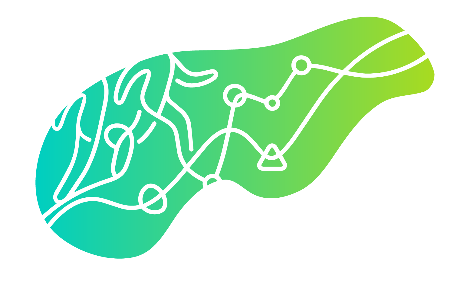 Abstrakte Illustration von Besuchern und Datenpunkten