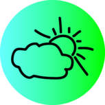 Kleines Wetter-Icon mit Wolke und Sonne